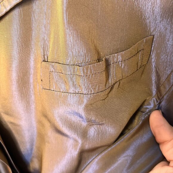 Burberrys Of London Women's Iridescent Brown‎ Satin Belted Jacket- Sz. 4 - Picture 5 of 9